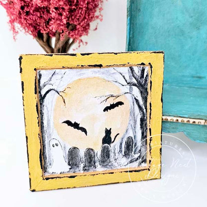 Miniature Halloween Ghosts No.2:2 Dollhouse Wall Art Decor Shadow Box