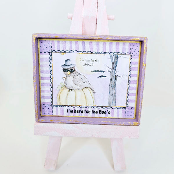 Miniature Here for the Boos No.1:2 Dollhouse Handmade Wooden Framed Art