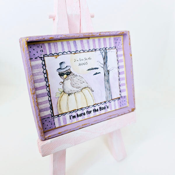 Miniature Here for the Boos No.1:2 Dollhouse Handmade Wooden Framed Art