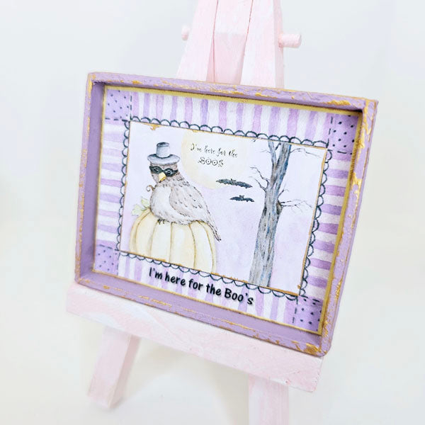 Miniature Here for the Boos No.1:2 Dollhouse Handmade Wooden Framed Art