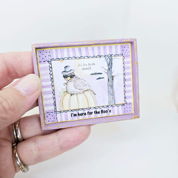 Miniature Here for the Boos No.1:2 Dollhouse Handmade Wooden Framed Art