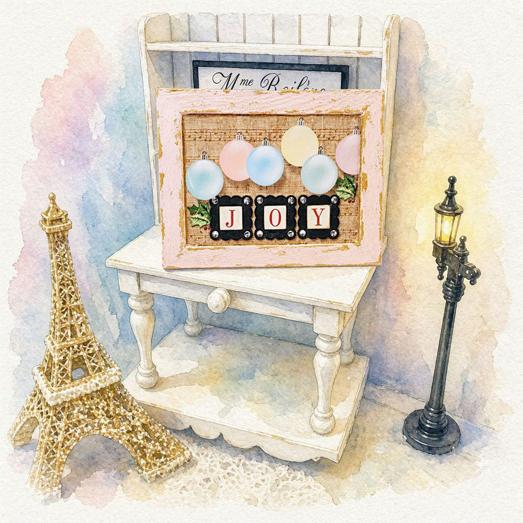 Miniature Joy Christmas Bulbs No.1:2 Handmade for Dolllhouse Wall Decor