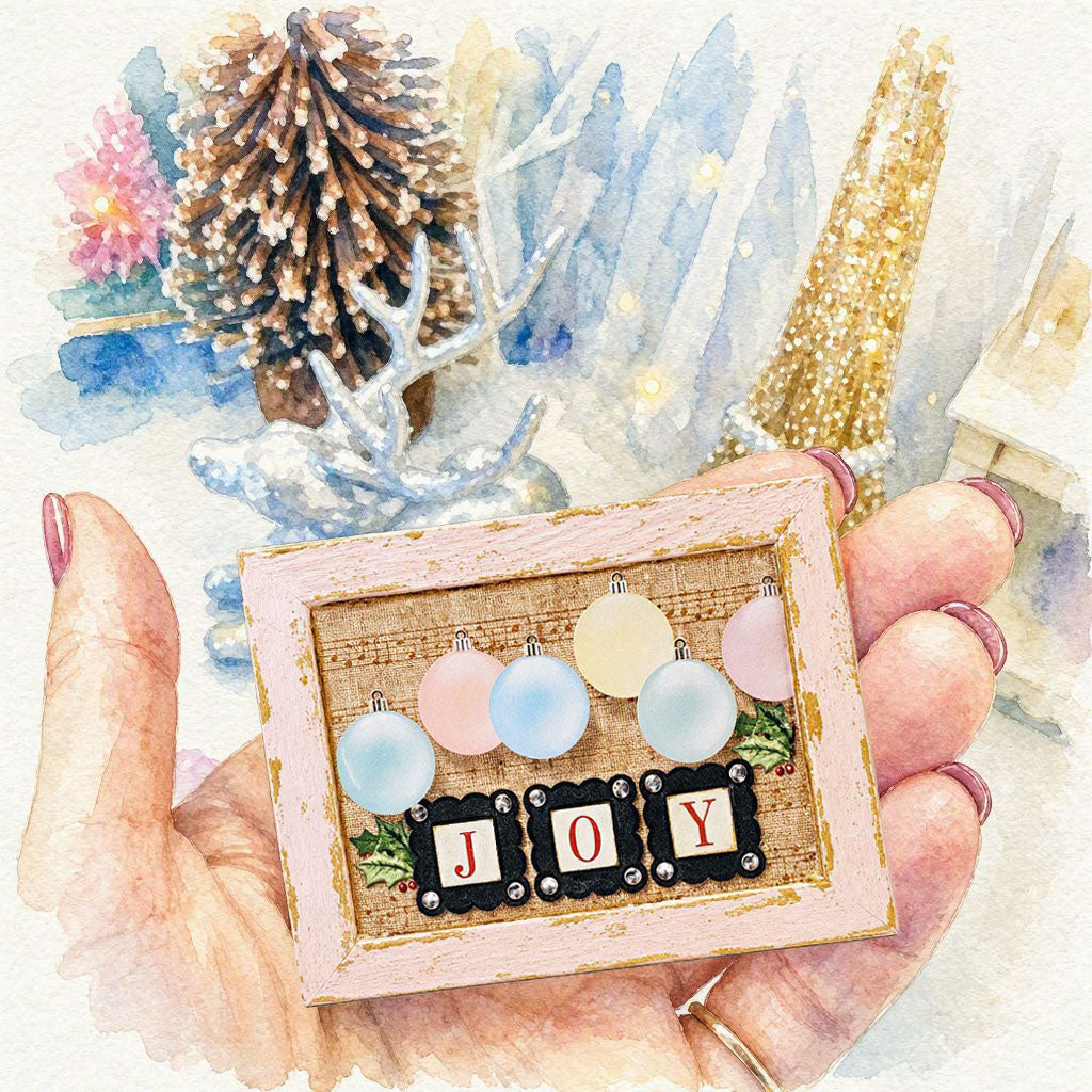 Miniature Joy Christmas Bulbs No.1:2 Handmade for Dolllhouse Wall Decor