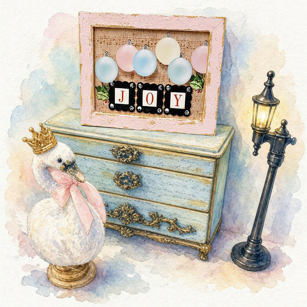 Miniature Joy Christmas Bulbs No.1:2 Handmade for Dolllhouse Wall Decor