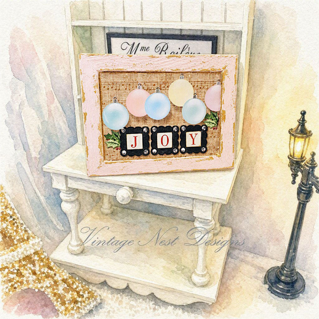 Miniature Joy Christmas Bulbs No.1:2 Handmade for Dolllhouse Wall Decor