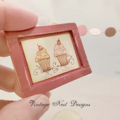 Miniature Le Treats No.2:2 Dollhouse Handmade Framed Art