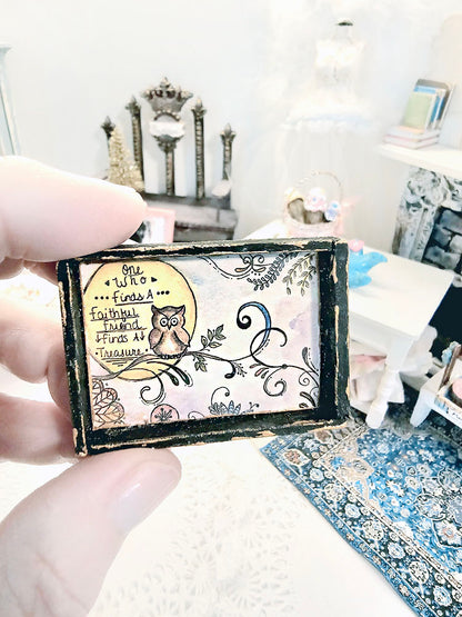 Dollhouse Miniature One Who? Owls No.2-2 Art 1:12 Scale Shadow Box