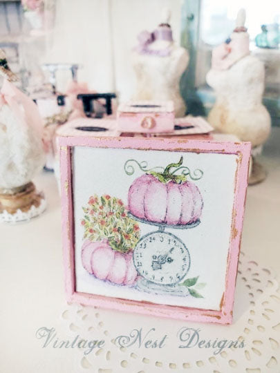 Miniature Pink Pumpkins on a Scale No.1:2 Handmade for Dollhouse