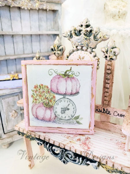 Citrouilles Roses à l'Échelle 1:2 Miniature de Maison de Poupée Faite Main