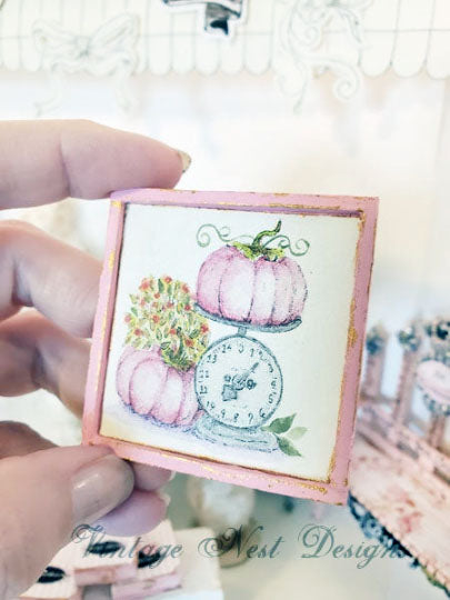 Miniature Pink Pumpkins on a Scale No.1:2 Handmade for Dollhouse