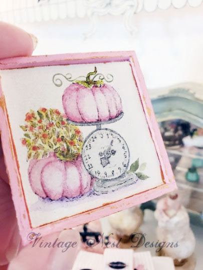 Miniature Pink Pumpkins on a Scale No.1:2 Handmade for Dollhouse