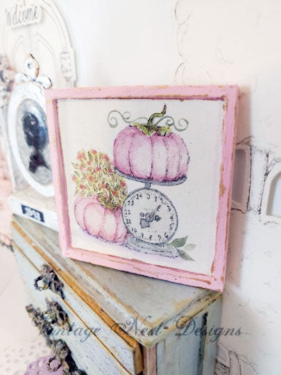 Miniature Pink Pumpkins on a Scale No.1:2 Handmade for Dollhouse