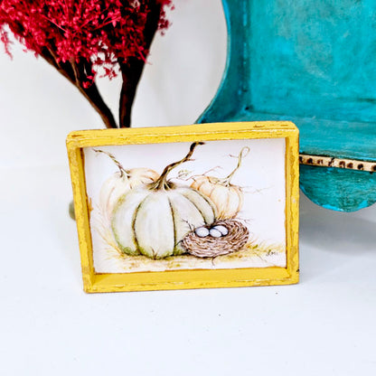 Miniature Pumpkin Patch No.4:2 Handmade for Dollhouse Diorama Shadow Box