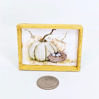 Miniature Pumpkin Patch No.4:2 Handmade for Dollhouse Diorama Shadow Box