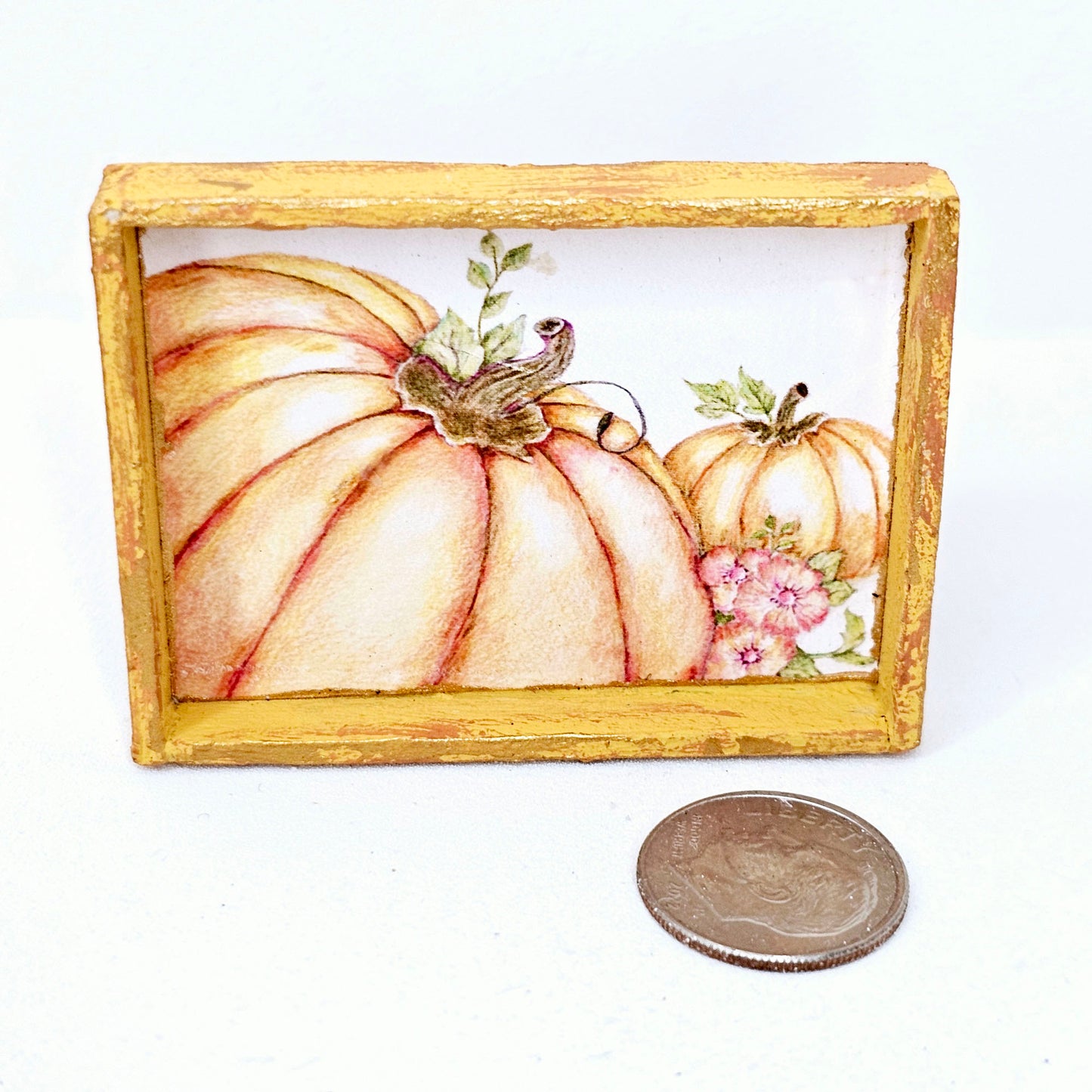 Champ de citrouilles n°2:1 Miniature de maison de poupée faite à la main