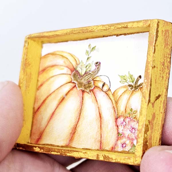 Champ de citrouilles n°2:1 Miniature de maison de poupée faite à la main