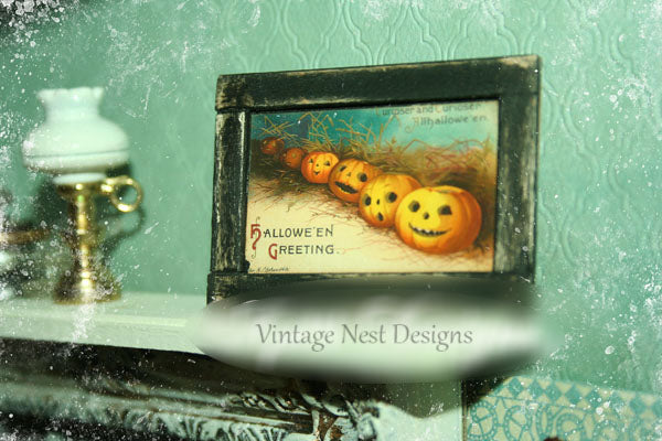 Miniature Six Pumpkins No.1:3 Handmade for Halloween Dollhouse Diorama Shadow box