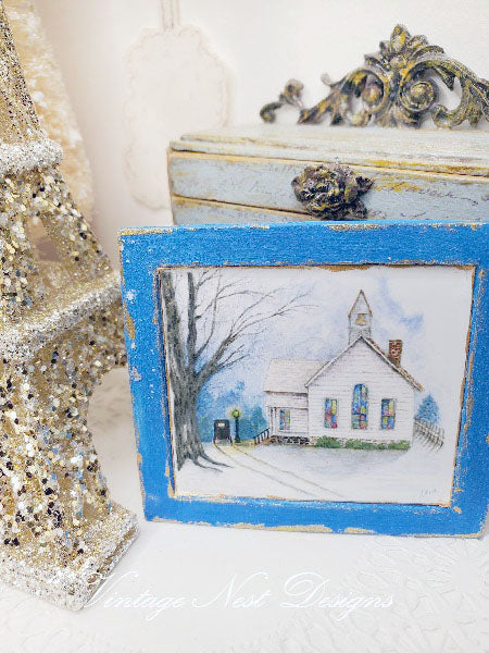 Miniature Sunday Arrival No.1:2 Handmade for Dollhouse Wooden Framed Art