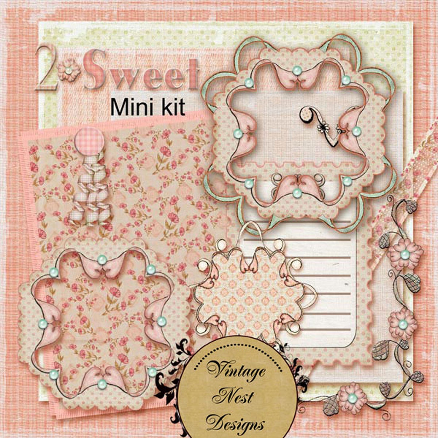 Digital Scrapbooking Sweet Mini Kit Instant Download