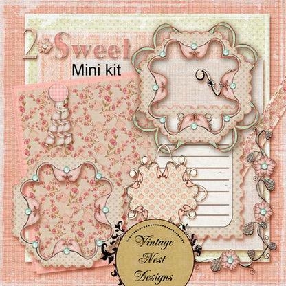 Digital Scrapbooking Sweet Mini Kit Instant Download