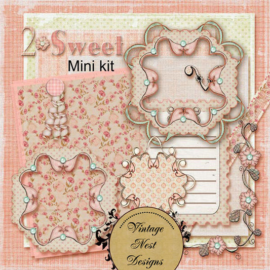Digital Scrapbooking Sweet Mini Kit Instant Download