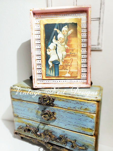 Miniature Snow Babies No.1:3 Handmade for Dollhouse Wall Decor