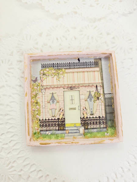 Chalet de grand-mère n°1:3 - Art encadré en bois miniature fait main pour maison de poupée