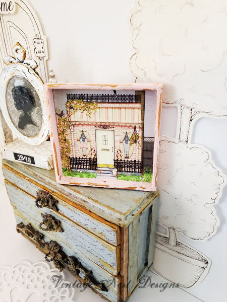 Chalet de grand-mère n°1:3 - Art encadré en bois miniature fait main pour maison de poupée