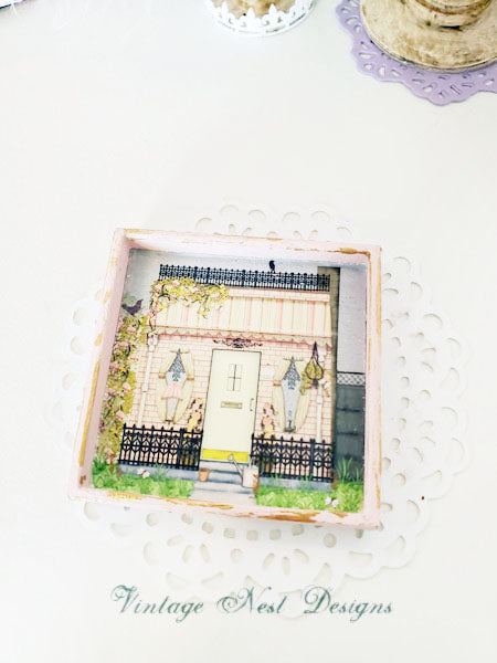 Chalet de grand-mère n°1:3 - Art encadré en bois miniature fait main pour maison de poupée