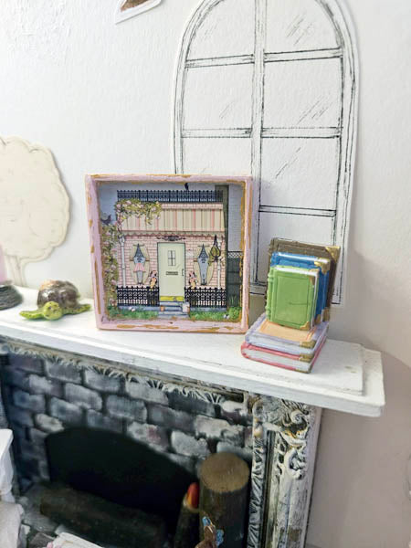 Chalet de grand-mère n°1:3 - Art encadré en bois miniature fait main pour maison de poupée