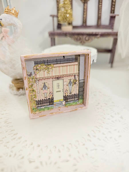 Chalet de grand-mère n°1:3 - Art encadré en bois miniature fait main pour maison de poupée
