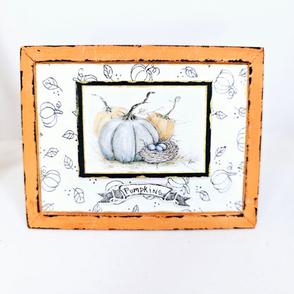 Miniature Pumpkin Patch No.4:3 Handmade for Dollhouse Diorama Shadow Box