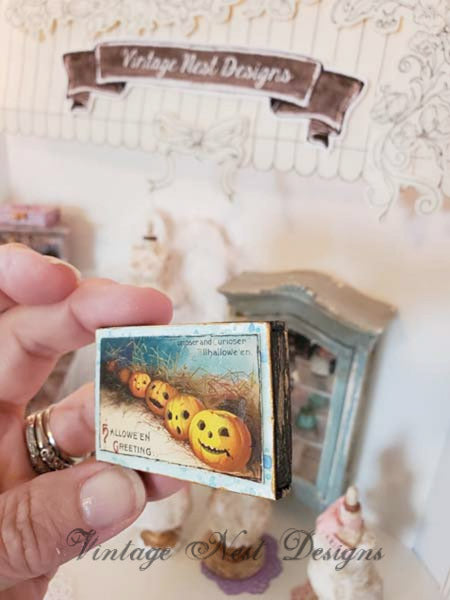 Miniature Six Pumpkins No.1:3 Handmade for Halloween Dollhouse Diorama Shadow box