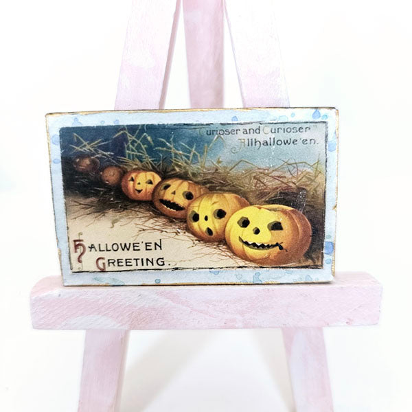 Miniature Six Pumpkins No.1:3 Handmade for Halloween Dollhouse Diorama Shadow box