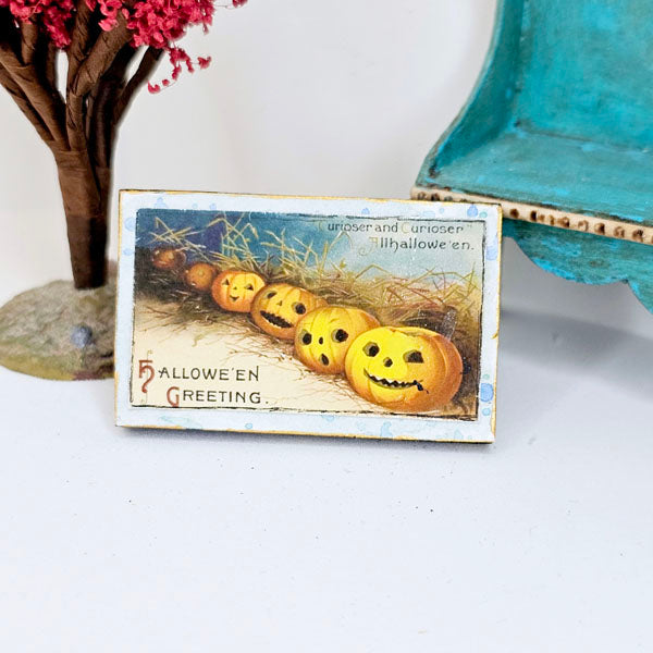 Miniature Six Pumpkins No.1:3 Handmade for Halloween Dollhouse Diorama Shadow box