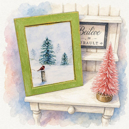 Miniature Winter Cardinal No.1:3 Handmade for Dollhouse Decor Accessory