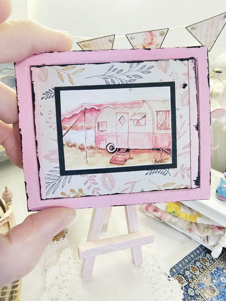 Miniature Barbie Camper No.1:4 Handmade for Dollhouse Wall Art