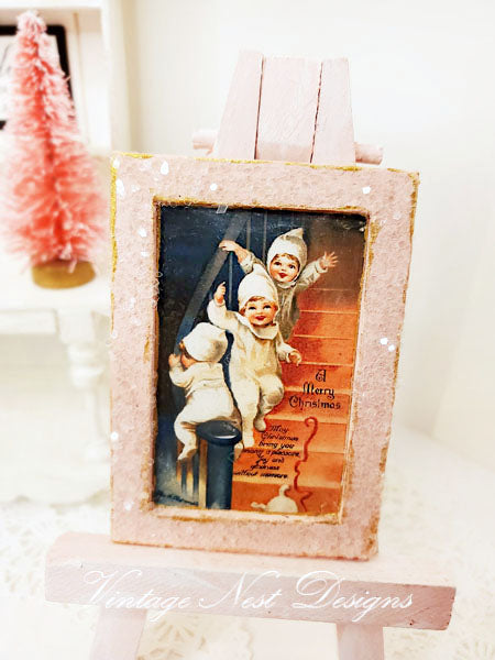 Miniature Snow Babies No.1:4 Handmade for Dollhouse Wall Decor
