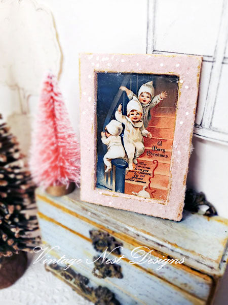 Miniature Snow Babies No.1:4 Handmade for Dollhouse Wall Decor