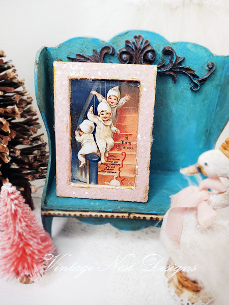 Miniature Snow Babies No.1:4 Handmade for Dollhouse Wall Decor