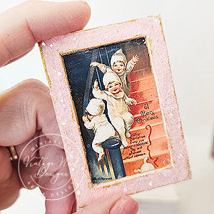 Miniature Snow Babies No.1:4 Handmade for Dollhouse Wall Decor