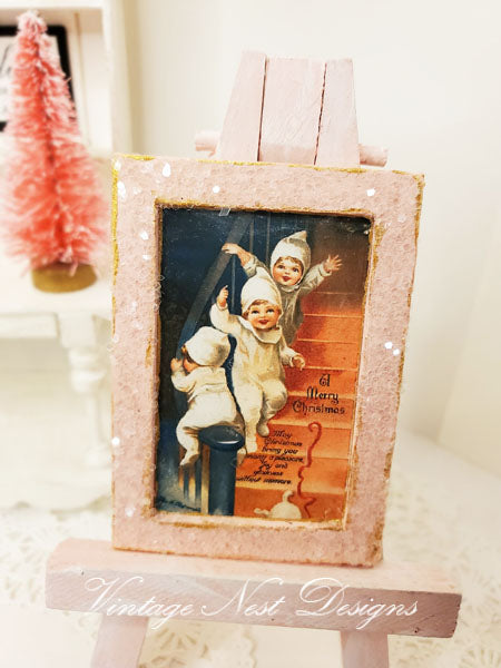 Miniature Snow Babies No.1:4 Handmade for Dollhouse Wall Decor