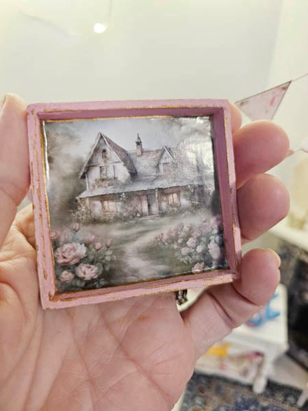 Miniature Cottage Farmhouse No.9:4 Handmade for Dollhouse Wall Decor