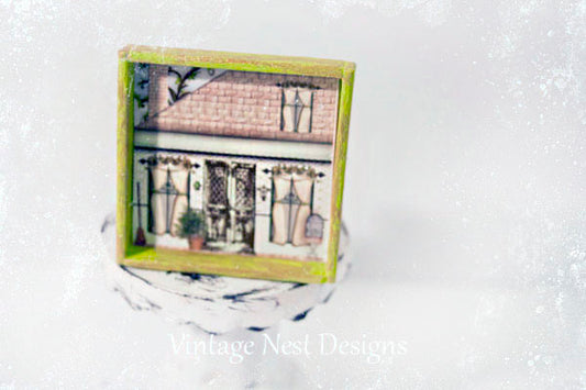 Miniature Grandmas Cottage No.1:4 Handmade for Dollhouse Framed Art