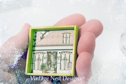Miniature Grandmas Cottage No.1:4 Handmade for Dollhouse Framed Art