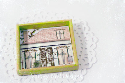 Miniature Grandmas Cottage No.1:4 Handmade for Dollhouse Framed Art