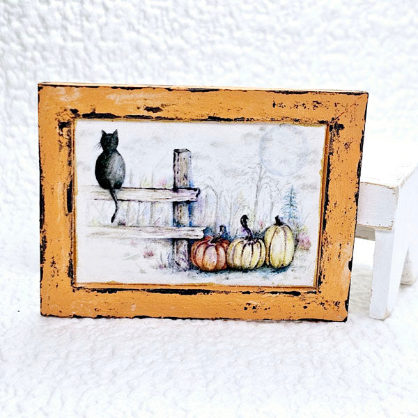 Miniature Pumpkin Patch No.1:4 Handmade for Dollhouse Diorama Shadow Box