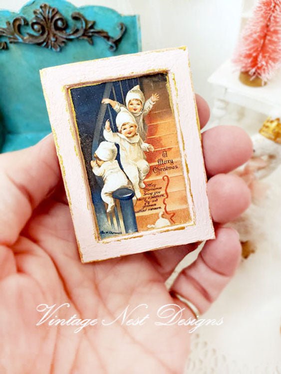 Miniature Snow Babies No.1:5 Handmade for Dollhouse Wall Decor