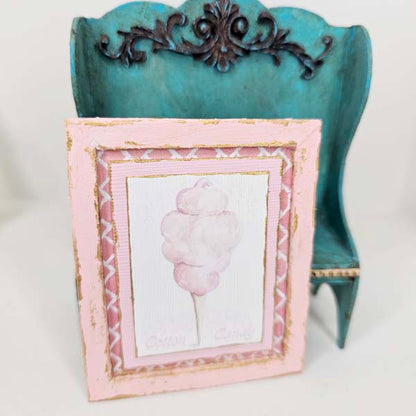Dollhouse Miniature Cotton Candy No.2:5 Handmade Wooden Framed Art
