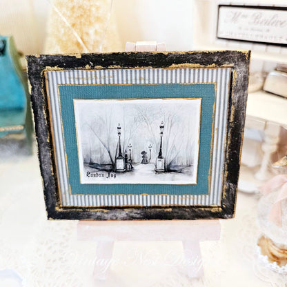 Miniature London Fog No.1:5 Handmade for Dollhouse Wooden Framed